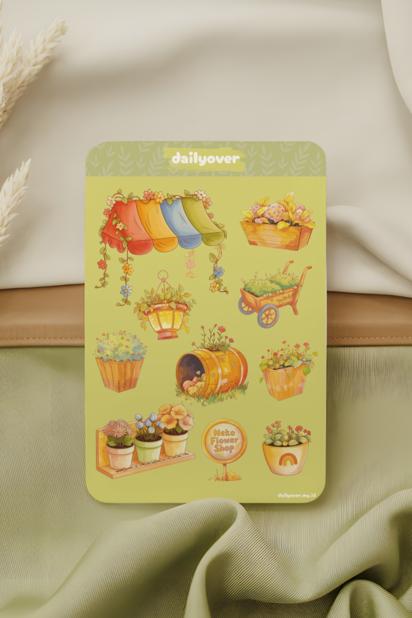 Preview of Garden Charm Digital Sticker Pack – 10 Whimsical & Warm Designs